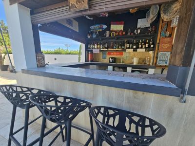 Covered outdoor bar