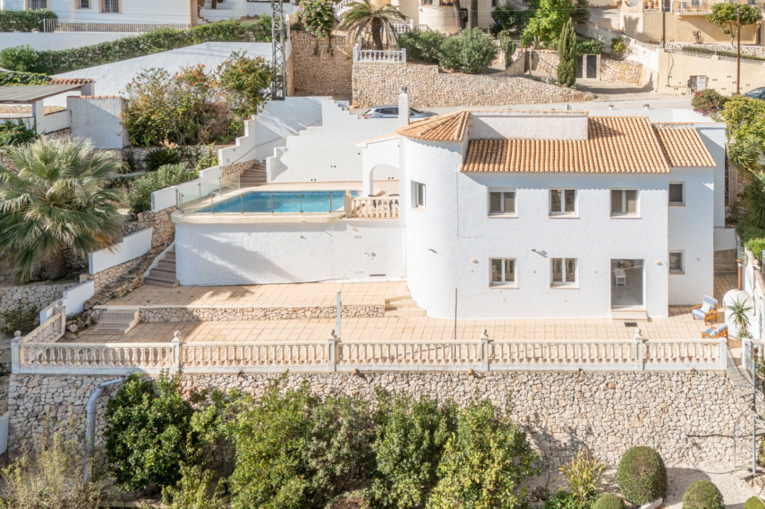 Exterior view with swimming pool