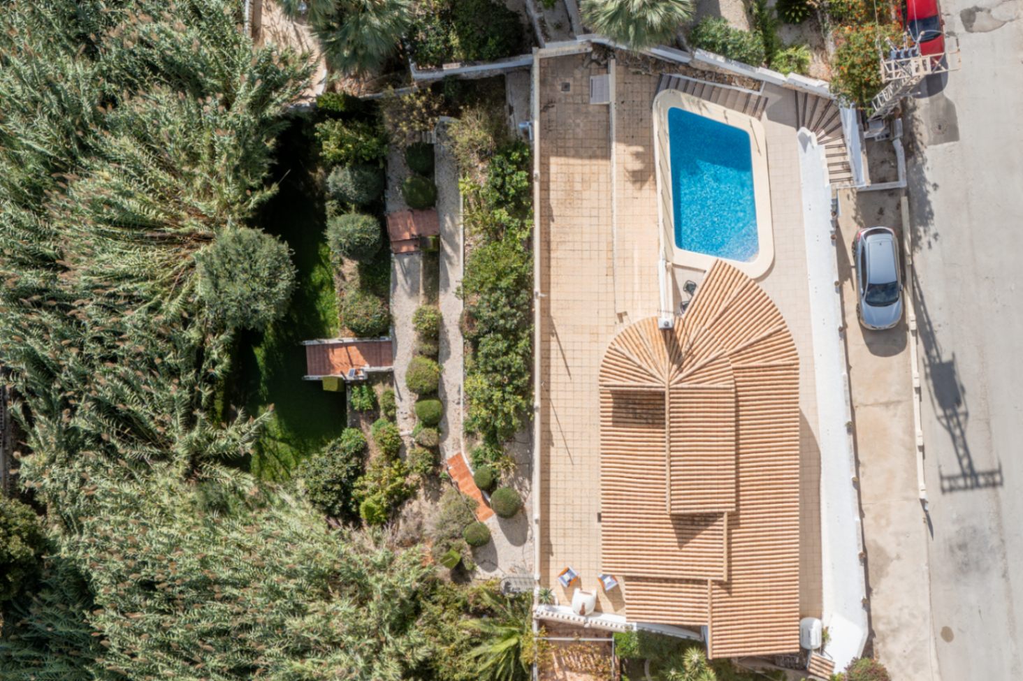 Aerial view of the property