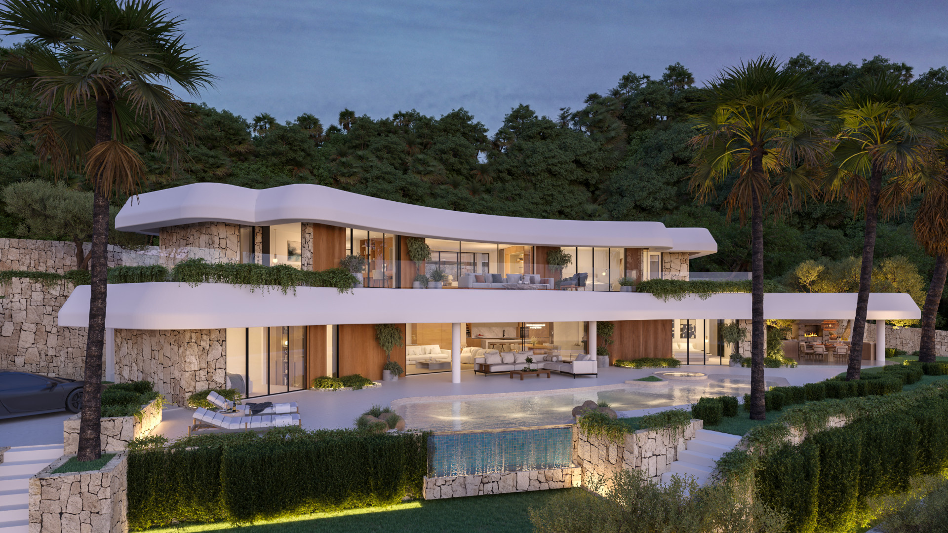 Exterior view with swimming pool