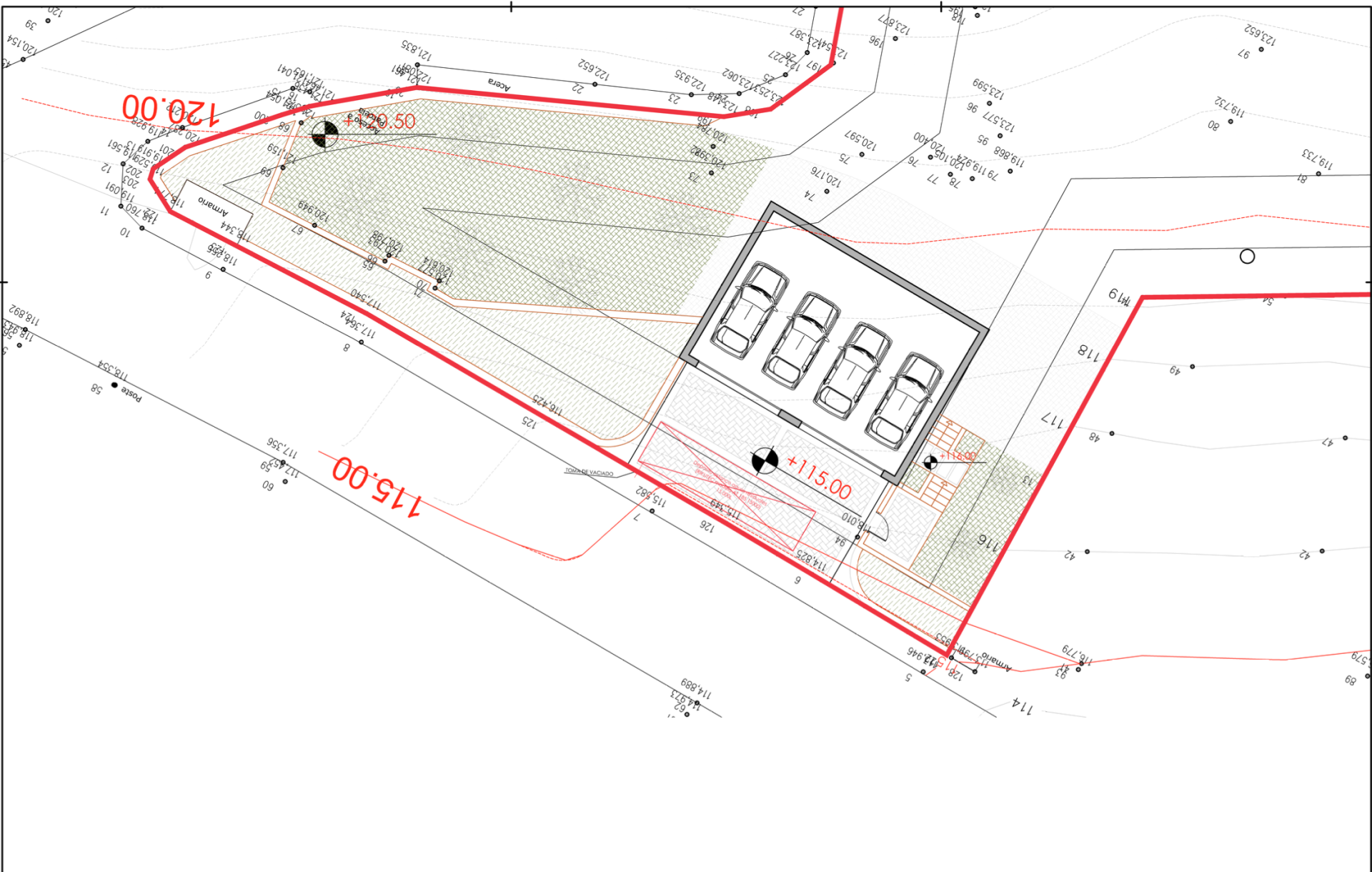 Garage and plot plan