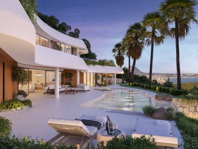 Terrace and pool with sea views
