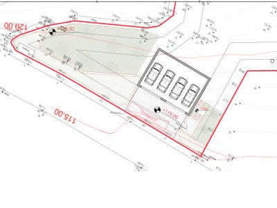 Garage and plot plan