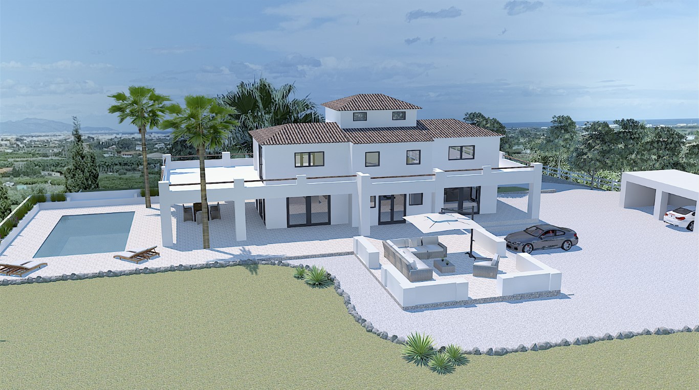 Villa in Pedreguer with sea views and expansive plot