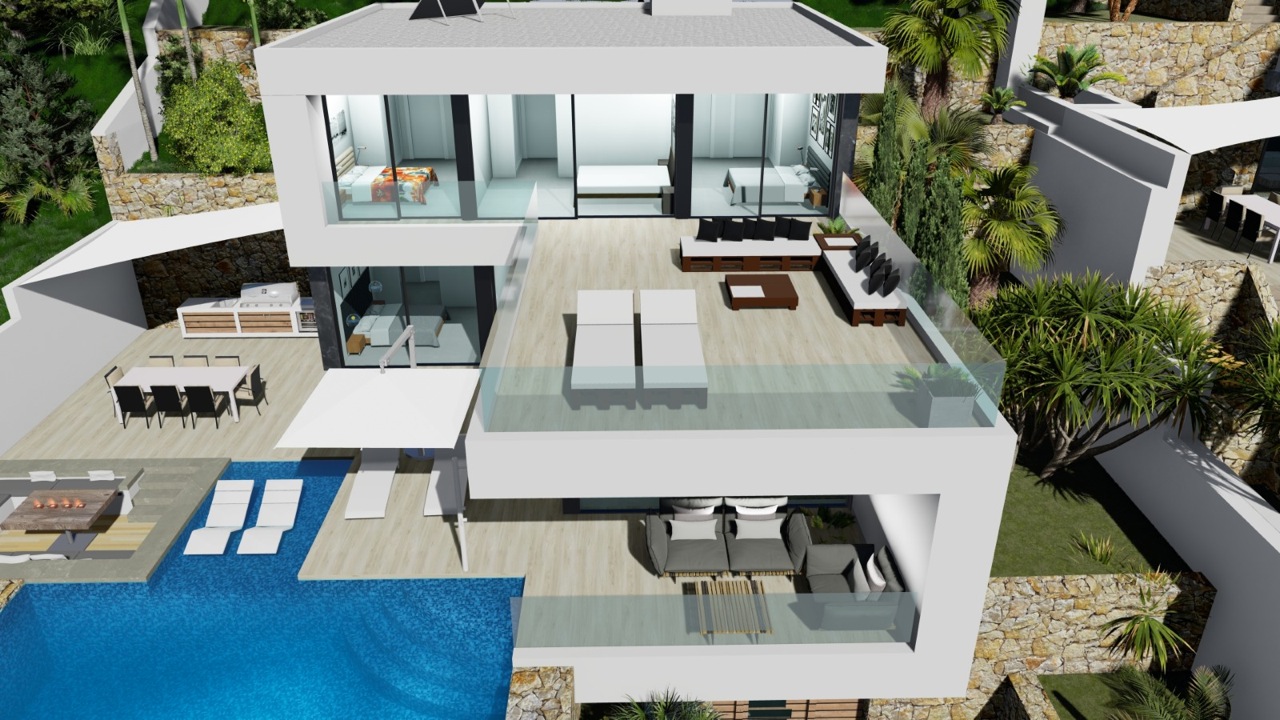 Modern new build villa with sea views in Calpe