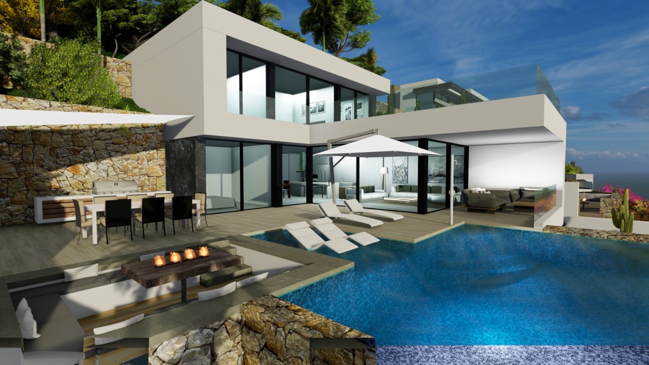 Modern new build villa with sea views in Calpe