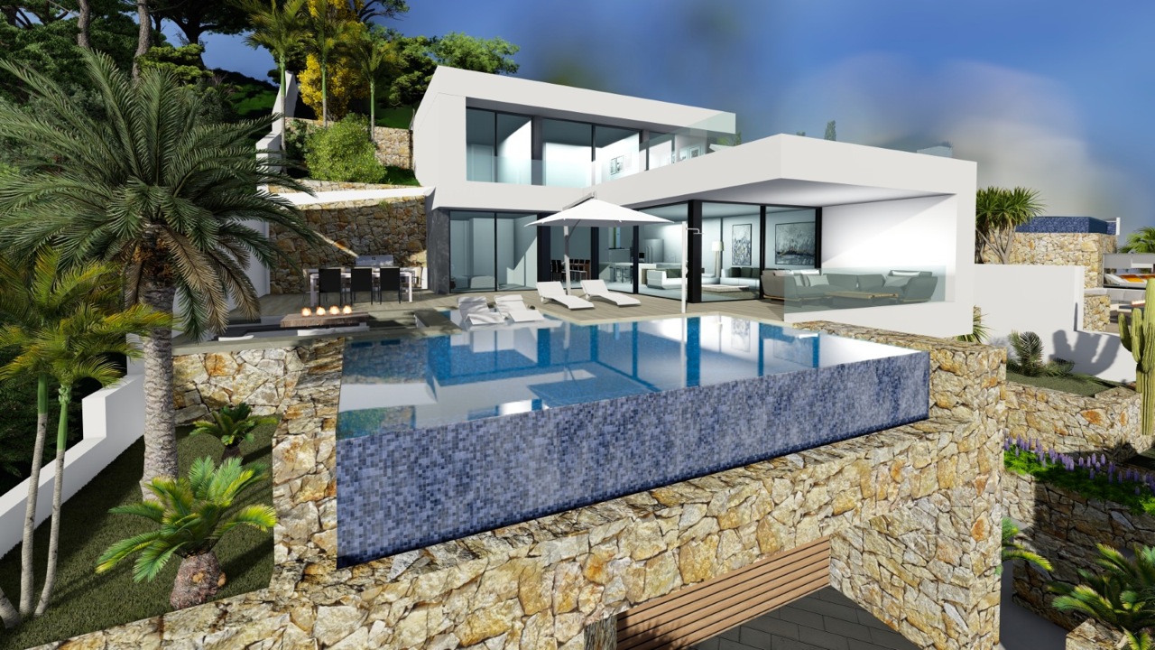 Modern new build villa with sea views in Calpe