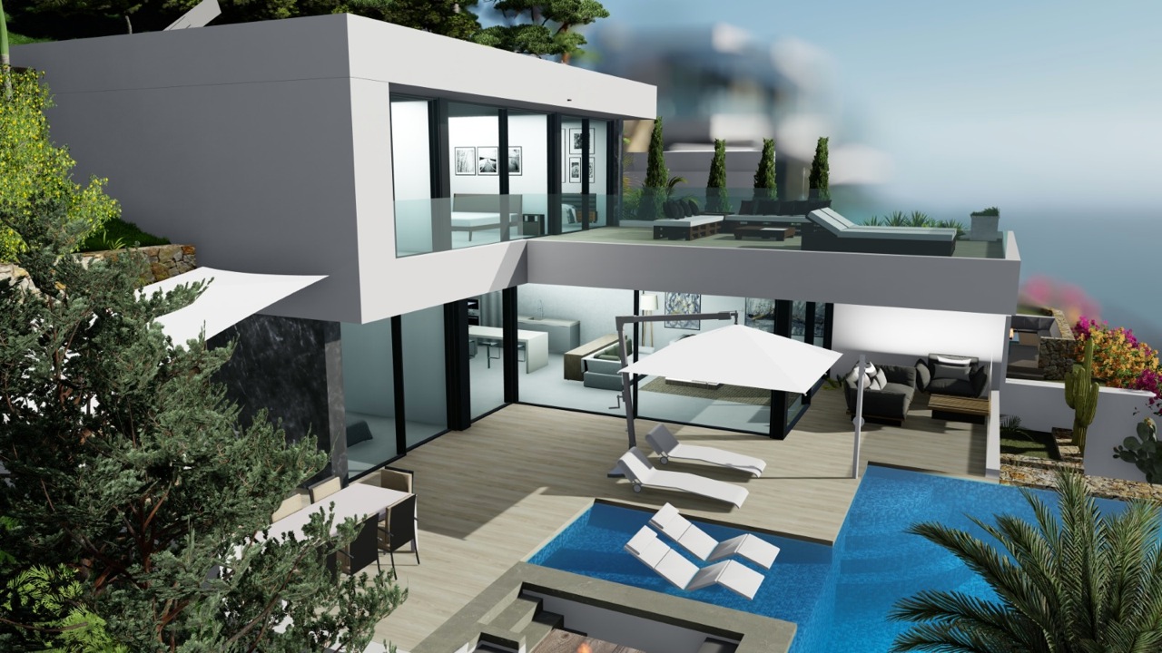 Modern new build villa with sea views in Calpe