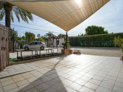 Terrace and parking area