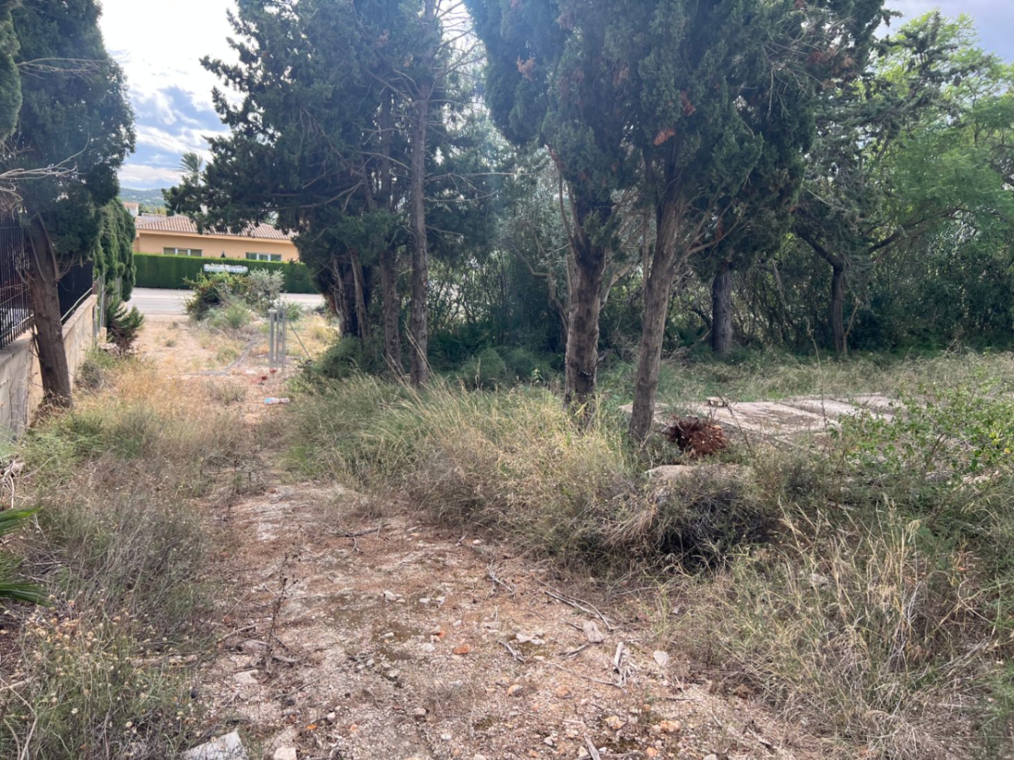 Spacious 2,895m2 plot featuring mature cypress trees and natural Mediterranean vegetation. The grounds offer significant potential for landscaping and development.